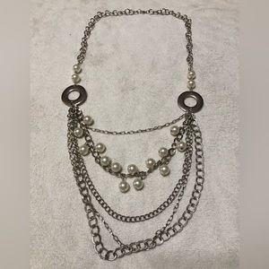 Silver and Pearl Necklace